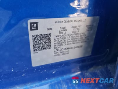 Zdjęcie 13 z 13 samochodu: 2018 CHEVROLET SONIC LT VIN:1G1JD5SH4J4140838 - miniatura
