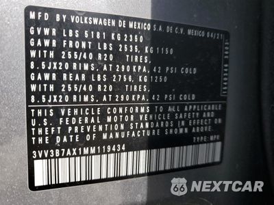 Zdjęcie 14 z 15 samochodu: 2021 VOLKSWAGEN TIGUAN SE VIN:3VV3B7AX1MM119434 - miniatura