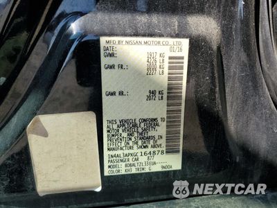Zdjęcie 12 z 12 samochodu: 2016 NISSAN ALTIMA 2.5 VIN:1N4AL3APXGC164878 - miniatura