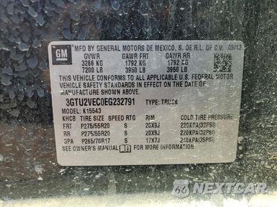 Zdjęcie 12 z 14 samochodu: 2014 GMC SIERRA K1500 SLT VIN:3GTU2VEC0EG232791 - miniatura
