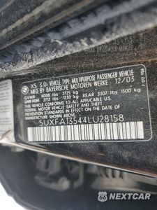 Zdjęcie 13 z 13 samochodu: 2004 BMW X5 3.0I VIN:5UXFA13544LU28158 - miniatura