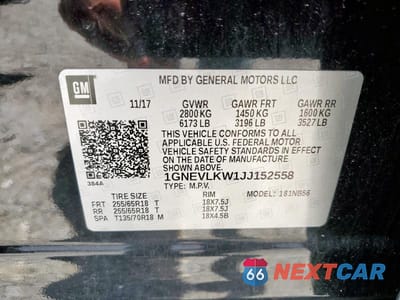 Zdjęcie 12 z 12 samochodu: 2018 CHEVROLET TRAVERSE LS VIN:1GNEVLKW1JJ152558 - miniatura