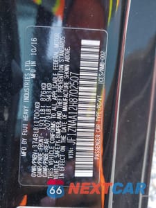 Zdjęcie 12 z 12 samochodu: 2017 TOYOTA 86 BASE VIN:JF1ZNAA12H8702507 - miniatura