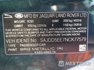 Zdjęcie 12 z 12 samochodu: 2022 JAGUAR F-TYPE VIN:SAJDD5EE7NCK77579 - miniatura