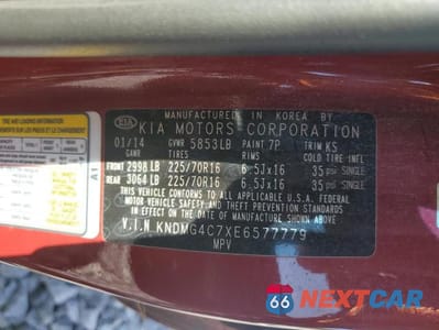 Zdjęcie 13 z 13 samochodu: 2014 KIA SEDONA LX VIN:KNDMG4C7XE6577779 - miniatura