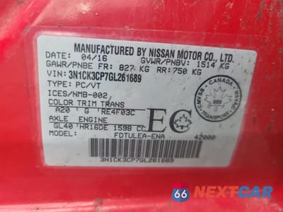 Zdjęcie 13 z 13 samochodu: 2016 NISSAN MICRA VIN:3N1CK3CP7GL261689 - miniatura