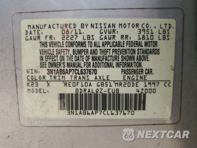 Zdjęcie 12 z 14 samochodu: 2012 NISSAN SENTRA 2.0 VIN:3N1AB6AP7CL637670 - miniatura