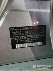 Zdjęcie 12 z 13 samochodu: 2017 HYUNDAI SONATA SE VIN:5NPE24AF3HH479541 - miniatura