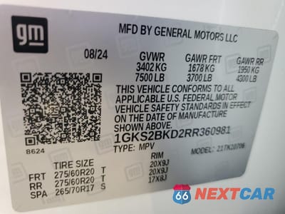 Zdjęcie 13 z 14 samochodu: 2024 GMC YUKON SLT VIN:1GKS2BKD2RR360981 - miniatura