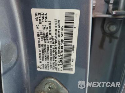 Zdjęcie 13 z 13 samochodu: 2008 HONDA CR-V EXL VIN:5J6RE48728L047388 - miniatura