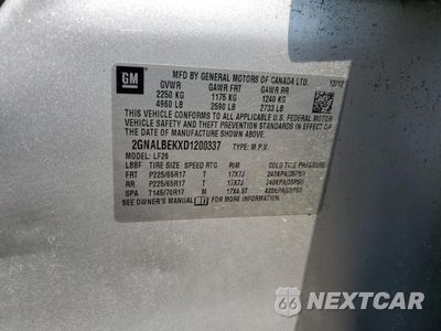 Zdjęcie 14 z 14 samochodu: 2013 CHEVROLET EQUINOX VIN:2GNALBEKXD1200337 - miniatura