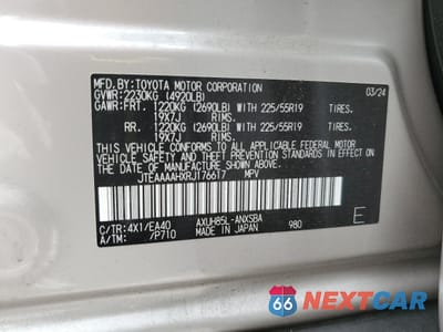 Zdjęcie 13 z 13 samochodu: 2024 TOYOTA VENZA LE VIN:JTEAAAAHXRJ176617 - miniatura