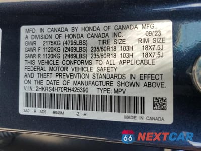 Zdjęcie 13 z 13 samochodu: 2024 HONDA CR-V EXL VIN:2HKRS4H70RH425390 - miniatura