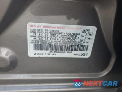 Zdjęcie 12 z 13 samochodu: 2011 MITSUBISHI OUTLANDER GT VIN:JA4JT5AX3BU019863 - miniatura