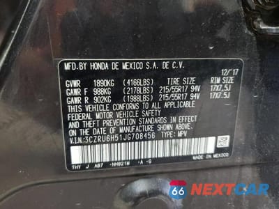Zdjęcie 12 z 12 samochodu: 2018 HONDA HR-V EX VIN:3CZRU6H51JG708456 - miniatura