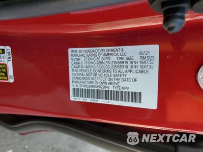 Zdjęcie 13 z 14 samochodu: 2022 HONDA ODYSSEY TOURING VIN:5FNRL6H84NB022846 - miniatura