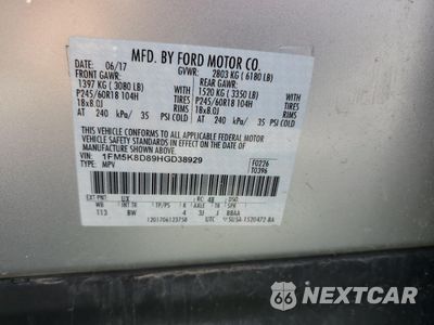 Zdjęcie 13 z 16 samochodu: 2017 FORD EXPLORER XLT VIN:1FM5K8D89HGD38929 - miniatura