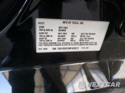 Zdjęcie 12 z 14 samochodu: 2022 TESLA MODEL Y VIN:7SAYGDEE9NF489813 - miniatura