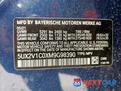 Zdjęcie 13 z 15 samochodu: 2021 BMW X4 XDRIVE30I VIN:5UX2V1C0XM9G98390 - miniatura