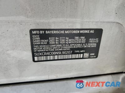 Zdjęcie 12 z 12 samochodu: 2022 BMW X5 SDRIVE 40I VIN:5UXCR4C08N9L90207 - miniatura