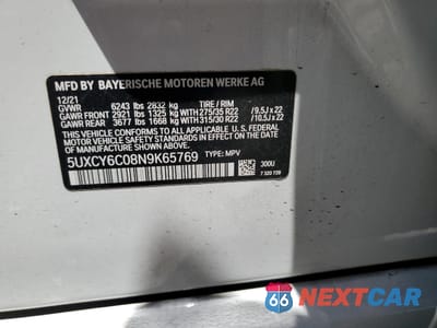 Zdjęcie 14 z 17 samochodu: 2022 BMW X6 XDRIVE40I VIN:5UXCY6C08N9K65769 - miniatura