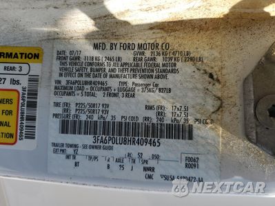 Zdjęcie 12 z 12 samochodu: 2017 FORD FUSION SE HYBRID VIN:3FA6P0LU8HR409465 - miniatura