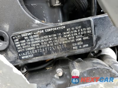 Zdjęcie 9 z 10 samochodu: 2007 SUZUKI GSX-R600 VIN:JS1GN7DA772116218 - miniatura