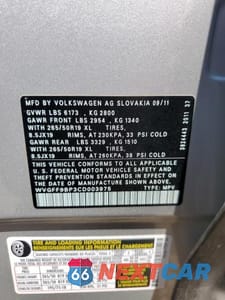 Zdjęcie 12 z 12 samochodu: 2012 VOLKSWAGEN TOUAREG V6 VIN:WVGFF9BP3CD003975 - miniatura