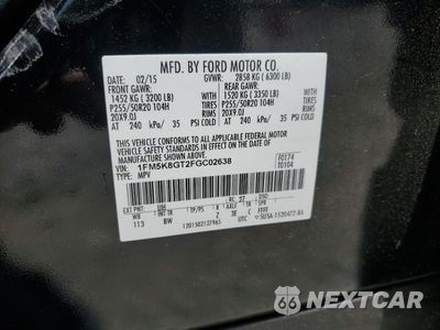 Zdjęcie 12 z 12 samochodu: 2015 FORD EXPLORER SPORT VIN:1FM5K8GT2FGC02638 - miniatura