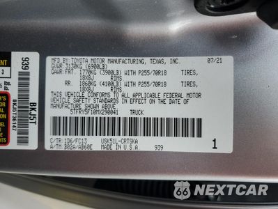 Zdjęcie 12 z 15 samochodu: 2021 TOYOTA TUNDRA DOUBLE CAB SR VIN:5TFRY5F10MX290041 - miniatura