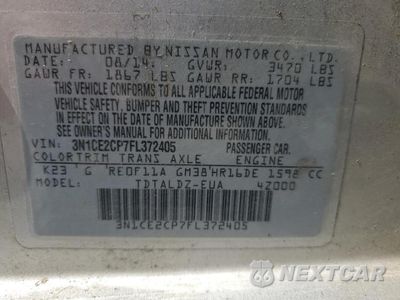 Zdjęcie 12 z 12 samochodu: 2015 NISSAN VERSA VIN:3N1CE2CP7FL372405 - miniatura