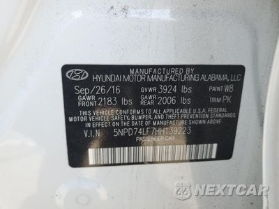 Zdjęcie 12 z 13 samochodu: 2017 HYUNDAI ELANTRA SE VIN:5NPD74LF7HH139223 - miniatura