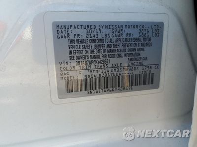 Zdjęcie 12 z 13 samochodu: 2019 NISSAN SENTRA S VIN:3N1AB7AP6KY428671 - miniatura