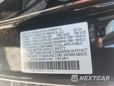 Zdjęcie 13 z 15 samochodu: 2024 HONDA PILOT EXL VIN:5FNYG2H49RB014186 - miniatura