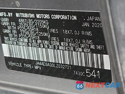 Zdjęcie 13 z 13 samochodu: 2020 MITSUBISHI OUTLANDER SE VIN:JA4AD3A30LZ032721 - miniatura