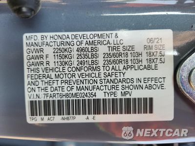 Zdjęcie 13 z 15 samochodu: 2021 HONDA CR-V EXL VIN:7FART6H80ME024354 - miniatura