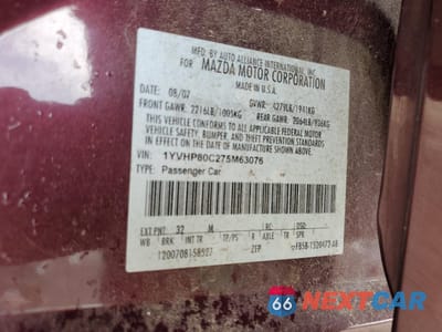 Zdjęcie 12 z 14 samochodu: 2007 MAZDA 6 I VIN:1YVHP80C275M63076 - miniatura