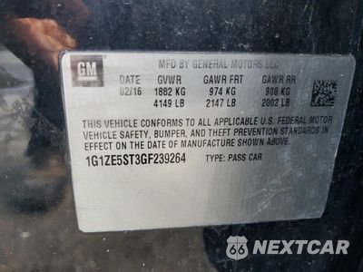 Zdjęcie 12 z 13 samochodu: 2016 CHEVROLET MALIBU LT VIN:1G1ZE5ST3GF239264 - miniatura