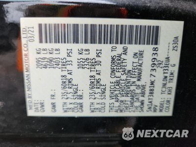 Zdjęcie 14 z 15 samochodu: 2021 NISSAN ROGUE SV VIN:5N1AT3BB1MC739938 - miniatura