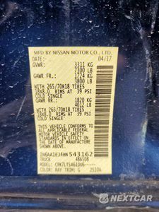 Zdjęcie 13 z 13 samochodu: 2017 NISSAN TITAN SV VIN:1N6AA1EJ4HN543162 - miniatura