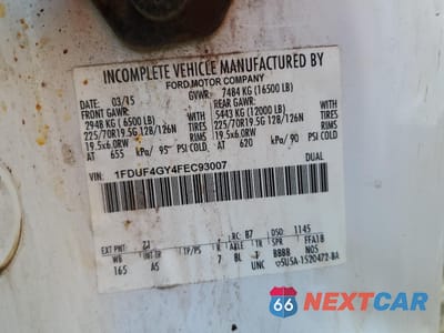 Zdjęcie 12 z 12 samochodu: 2015 FORD F450 SUPER DUTY VIN:1FDUF4GY4FEC93007 - miniatura