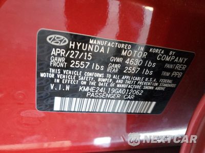 Zdjęcie 12 z 14 samochodu: 2016 HYUNDAI SONATA HYBRID VIN:KMHE24L19GA012062 - miniatura