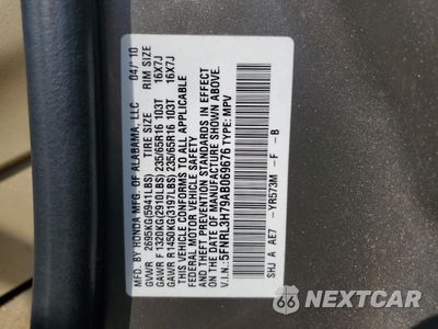 Zdjęcie 14 z 14 samochodu: 2010 HONDA ODYSSEY EXL VIN:5FNRL3H79AB069676 - miniatura