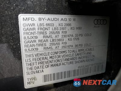 Zdjęcie 13 z 13 samochodu: 2017 AUDI Q7 PREMIUM PLUS VIN:WA1LAAF78HD033413 - miniatura