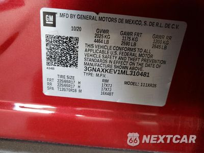 Zdjęcie 12 z 13 samochodu: 2021 CHEVROLET EQUINOX LT VIN:3GNAXKEV1ML310481 - miniatura