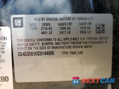 Zdjęcie 12 z 13 samochodu: 2012 BUICK REGAL PREMIUM VIN:2G4GS5EV6C9144989 - miniatura