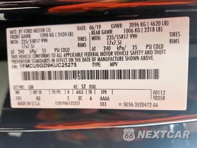 Zdjęcie 13 z 13 samochodu: 2019 FORD ESCAPE SE VIN:1FMCU0GD9KUC25275 - miniatura