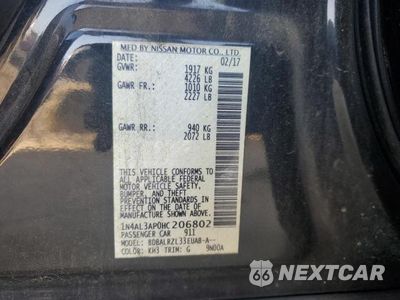 Zdjęcie 12 z 12 samochodu: 2017 NISSAN ALTIMA 2.5 VIN:1N4AL3AP0HC206802 - miniatura