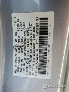Zdjęcie 13 z 14 samochodu: 2014 HONDA ACCORD LX VIN:1HGCR2F32EA076581 - miniatura
