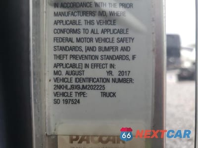 Zdjęcie 10 z 10 samochodu: 2018 KENWORTH CONSTRUCTION T370 VIN:2NKHLJ9X9JM202225 - miniatura